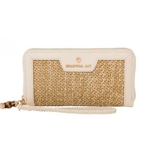 NWT - Spartina 449 Bamboo Chic Zip Wallet - Pearl